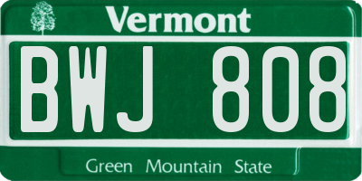 VT license plate BWJ808