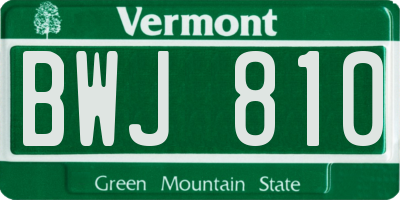 VT license plate BWJ810