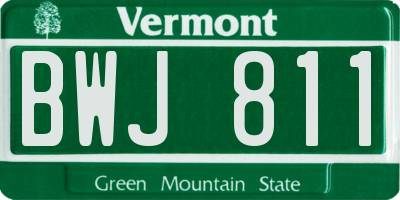 VT license plate BWJ811
