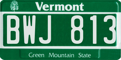 VT license plate BWJ813