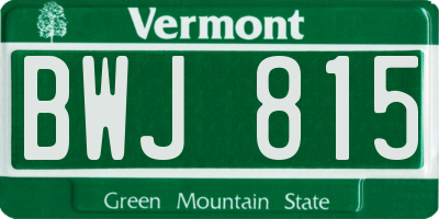 VT license plate BWJ815