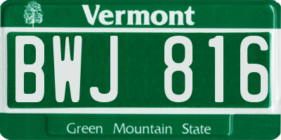 VT license plate BWJ816