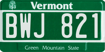 VT license plate BWJ821