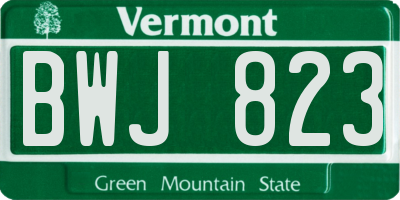 VT license plate BWJ823
