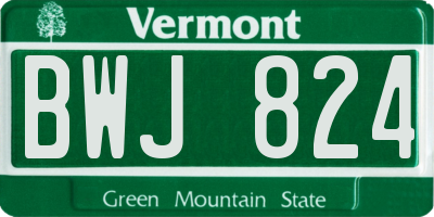 VT license plate BWJ824