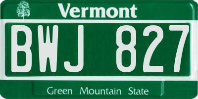 VT license plate BWJ827