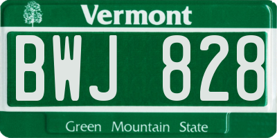 VT license plate BWJ828