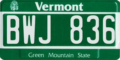 VT license plate BWJ836
