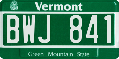 VT license plate BWJ841