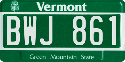 VT license plate BWJ861