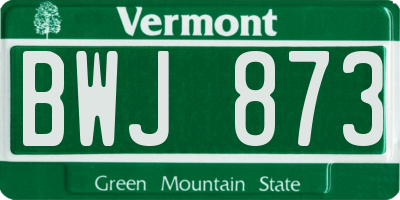 VT license plate BWJ873