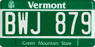VT license plate BWJ879