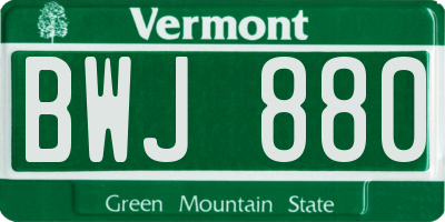 VT license plate BWJ880