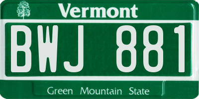 VT license plate BWJ881