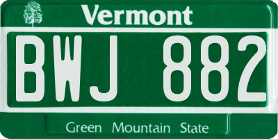 VT license plate BWJ882
