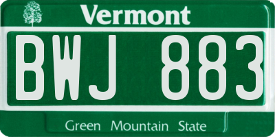 VT license plate BWJ883