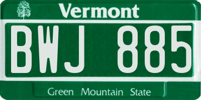 VT license plate BWJ885