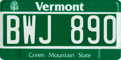 VT license plate BWJ890