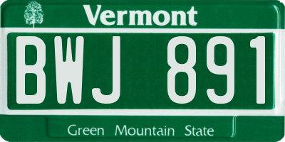 VT license plate BWJ891