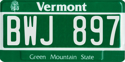 VT license plate BWJ897