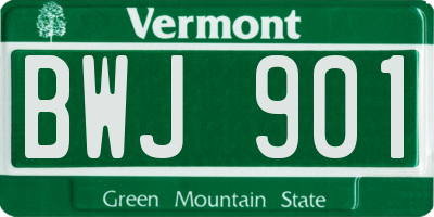 VT license plate BWJ901