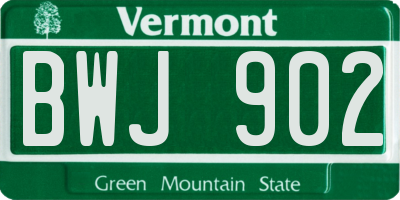 VT license plate BWJ902
