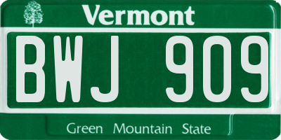 VT license plate BWJ909