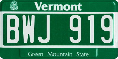 VT license plate BWJ919