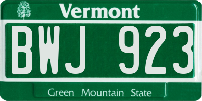 VT license plate BWJ923