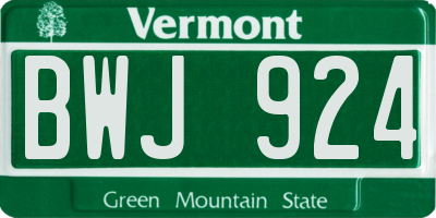 VT license plate BWJ924