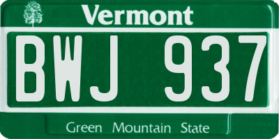 VT license plate BWJ937