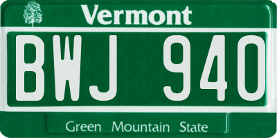 VT license plate BWJ940