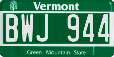 VT license plate BWJ944