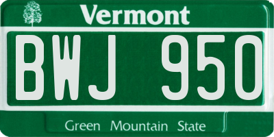 VT license plate BWJ950