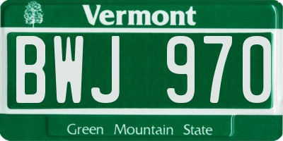 VT license plate BWJ970