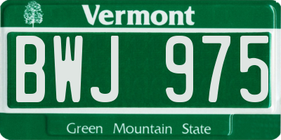 VT license plate BWJ975