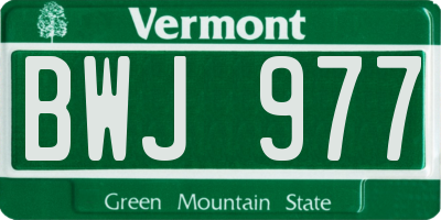 VT license plate BWJ977
