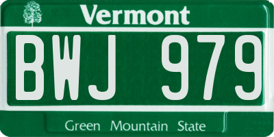 VT license plate BWJ979