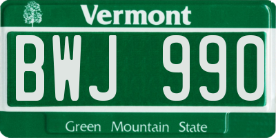 VT license plate BWJ990