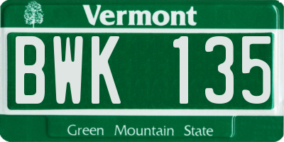 VT license plate BWK135