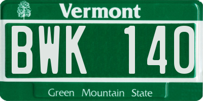 VT license plate BWK140