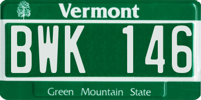 VT license plate BWK146