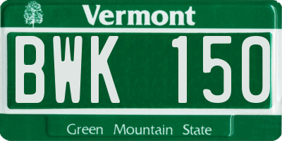 VT license plate BWK150