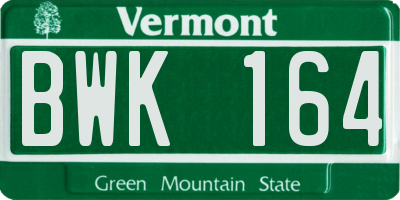 VT license plate BWK164