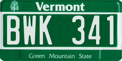 VT license plate BWK341