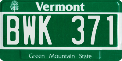 VT license plate BWK371