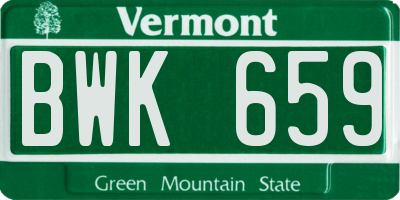 VT license plate BWK659