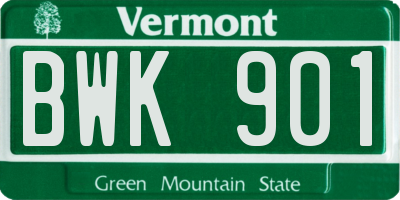 VT license plate BWK901
