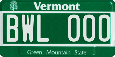 VT license plate BWL000
