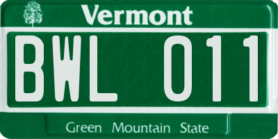 VT license plate BWL011